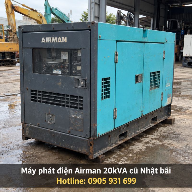 Máy phát điện Airman 20kVA cũ Nhật bãi