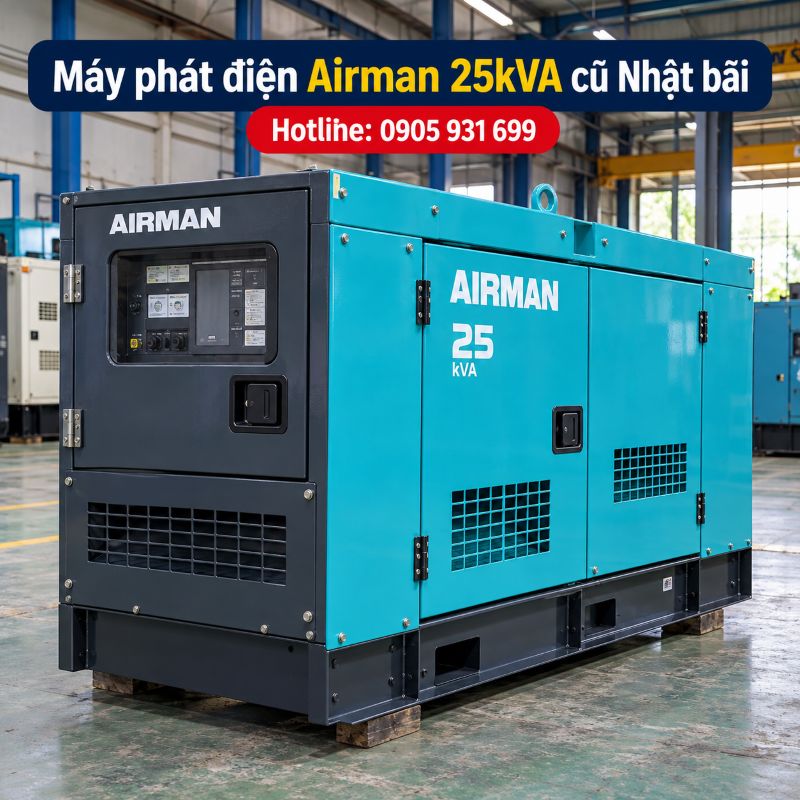 Máy phát điện Airman 25kVA cũ Nhật bãi