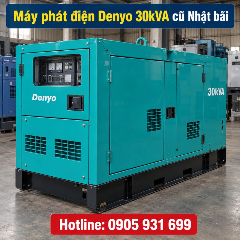 Máy phát điện Denyo 30kVA cũ Nhật bãi