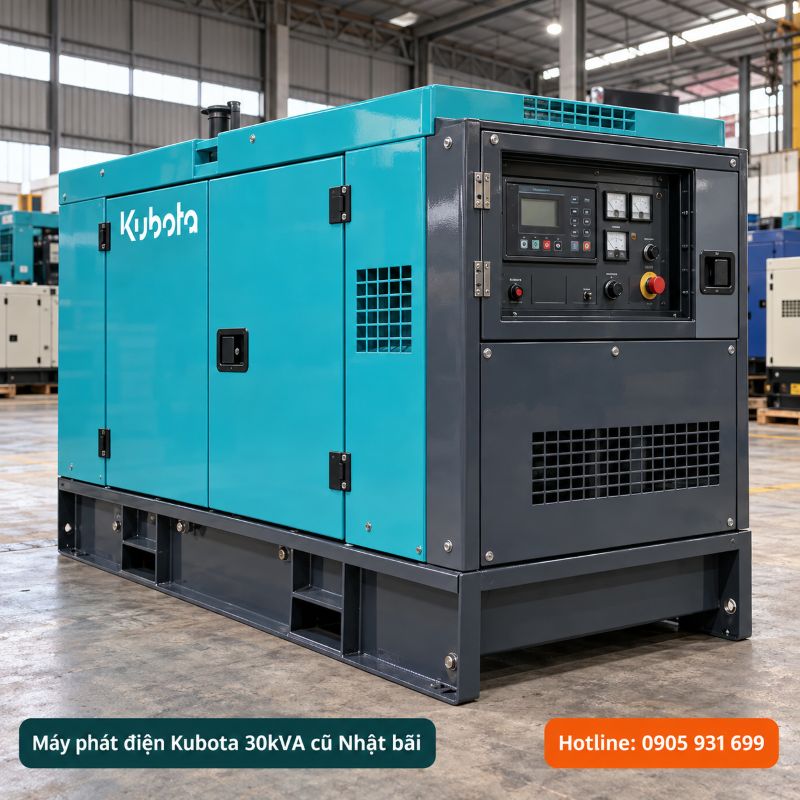 Máy phát điện Kubota 30kVA cũ Nhật bãi