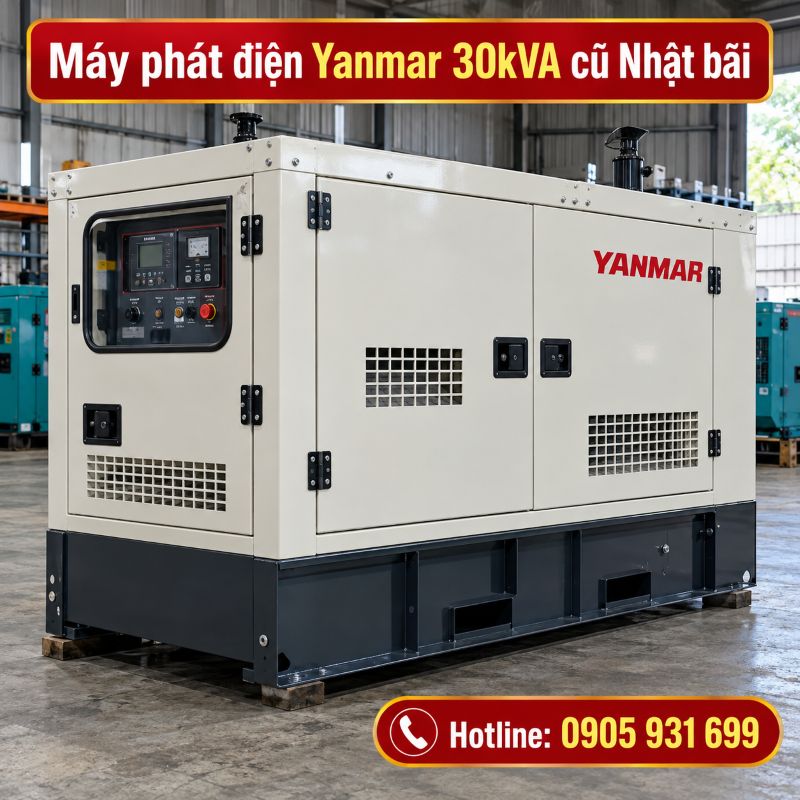 Máy phát điện Yanmar 30kVA cũ Nhật bãi