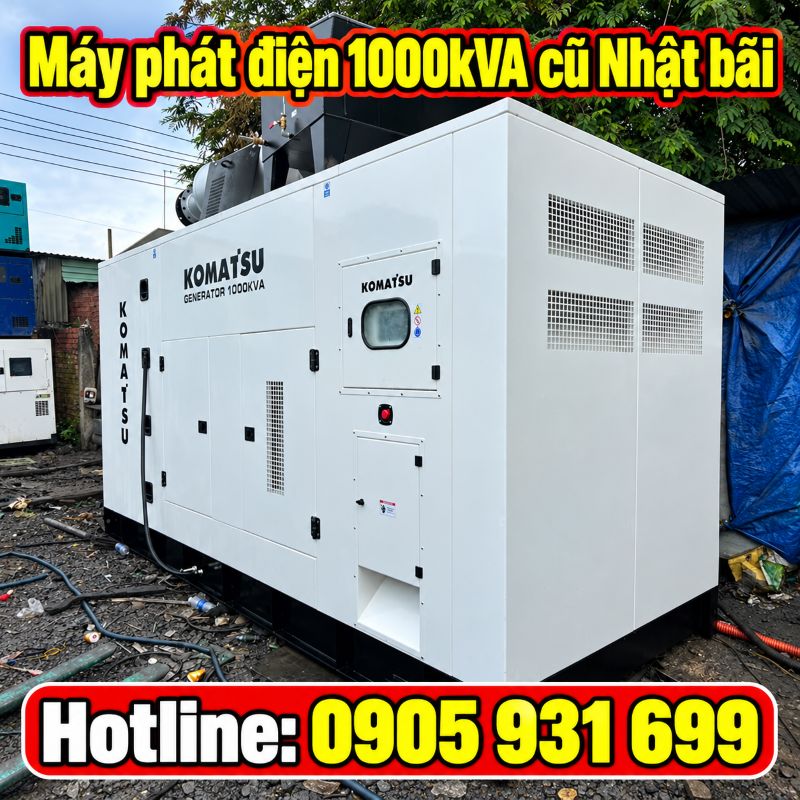 Máy phát điện 1000kVA cũ Nhật bãi - Chạy dầu 3 pha, giá tốt TPHCM