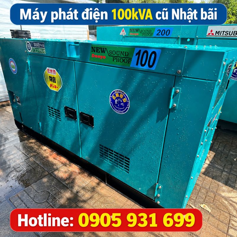 Máy phát điện 100kVA cũ Nhật bãi - Chạy dầu 3 pha, giá tốt TPHCM