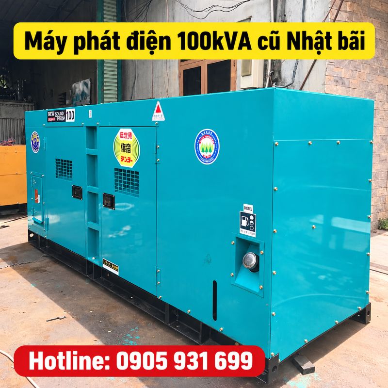 Máy phát điện 100kVA cũ Nhật bãi - Chạy dầu 3 pha, giá tốt TPHCM