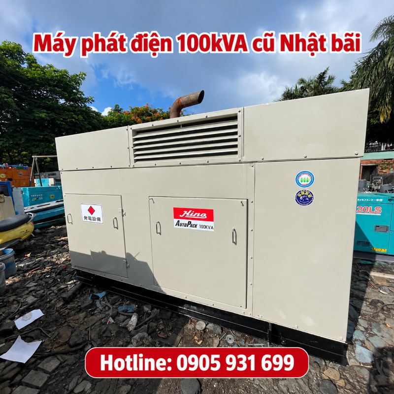 Máy phát điện 100kVA cũ Nhật bãi - Chạy dầu 3 pha, giá tốt TPHCM