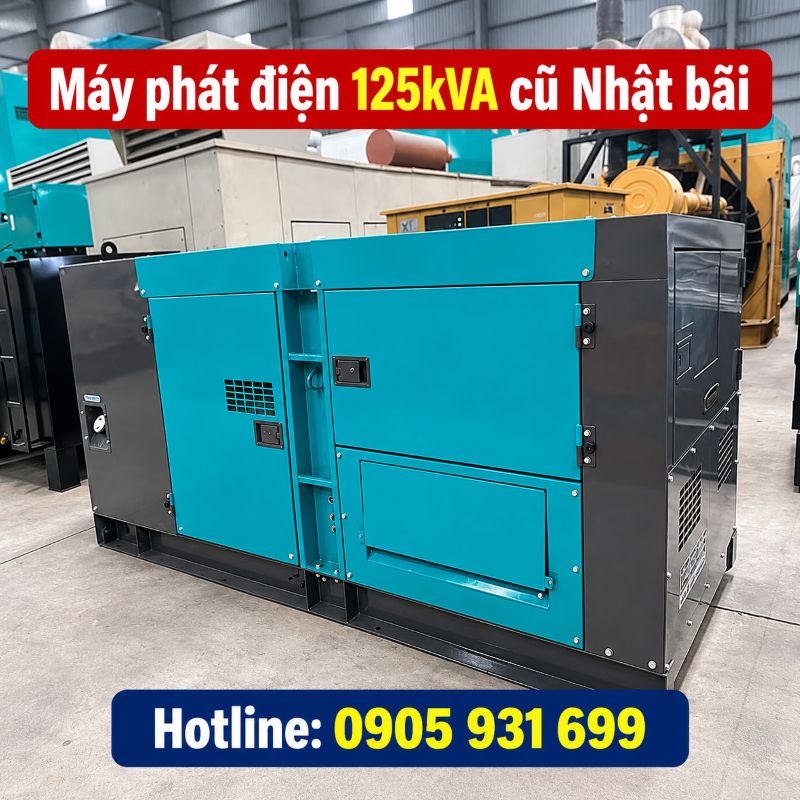 Máy phát điện 125kVA cũ Nhật bãi - Chạy dầu 3 pha, giá tốt TPHCM