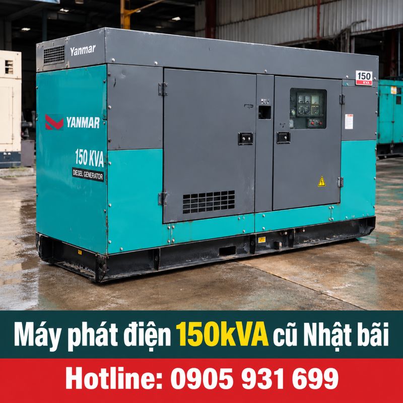 Máy phát điện 150kVA cũ Nhật bãi - Chạy dầu 3 pha, giá tốt TPHCM