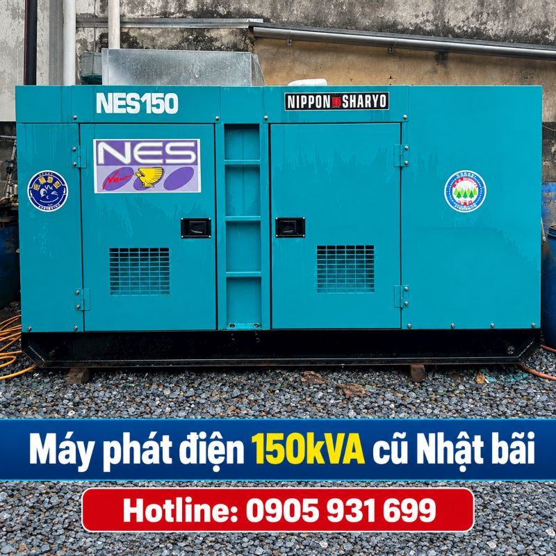 Máy phát điện 150kVA cũ Nhật bãi - Chạy dầu 3 pha, giá tốt TPHCM