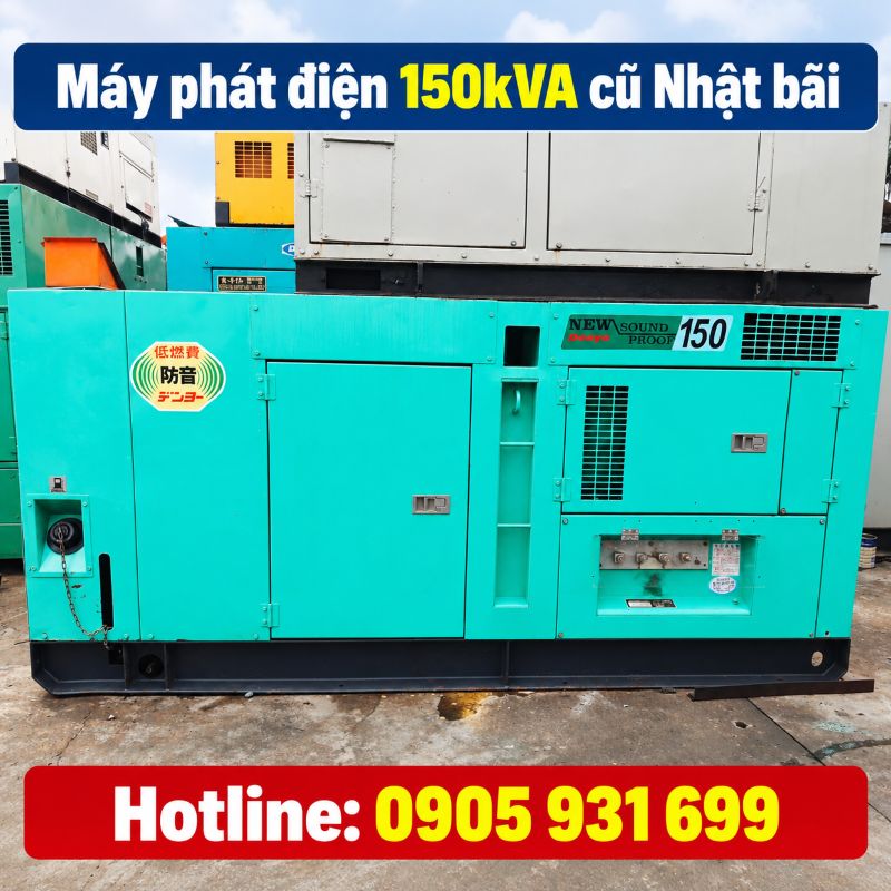 Máy phát điện 150kVA cũ Nhật bãi - Chạy dầu 3 pha, giá tốt TPHCM