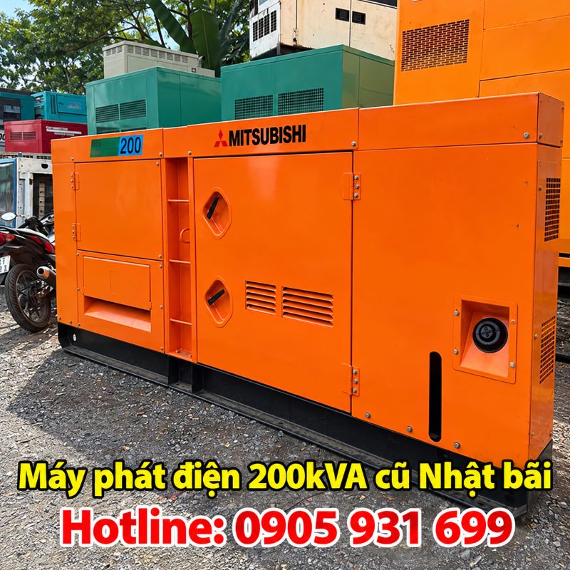 Máy phát điện 200kVA cũ Nhật bãi - Chạy dầu 3 pha, giá tốt TPHCM
