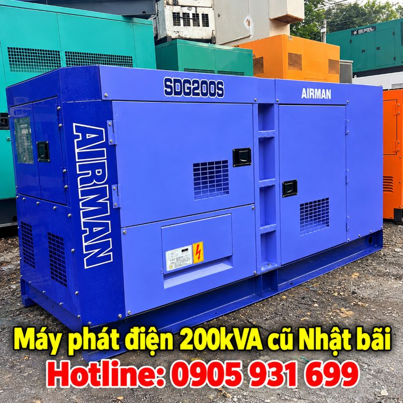 Máy phát điện 200kVA cũ Nhật bãi - Chạy dầu 3 pha, giá tốt TPHCM