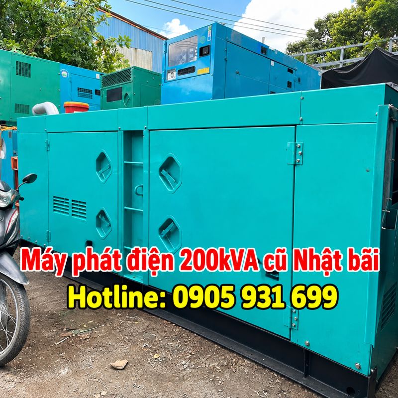 Máy phát điện 200kVA cũ Nhật bãi - Chạy dầu 3 pha, giá tốt TPHCM