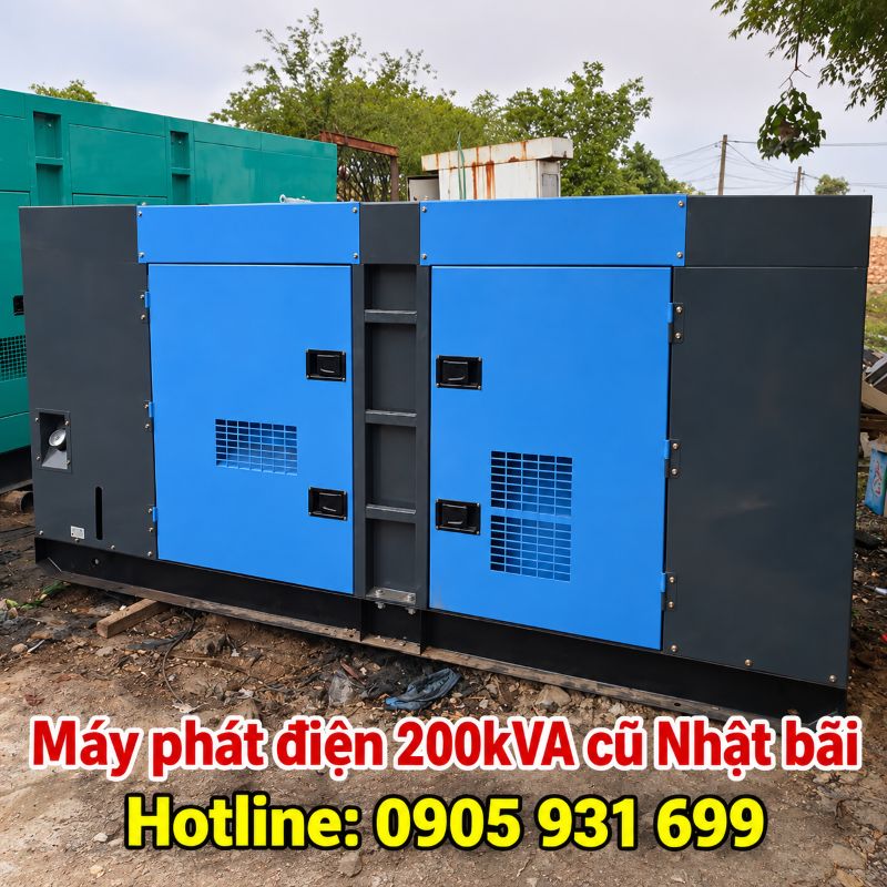 Máy phát điện 200kVA cũ Nhật bãi - Chạy dầu 3 pha, giá tốt TPHCM