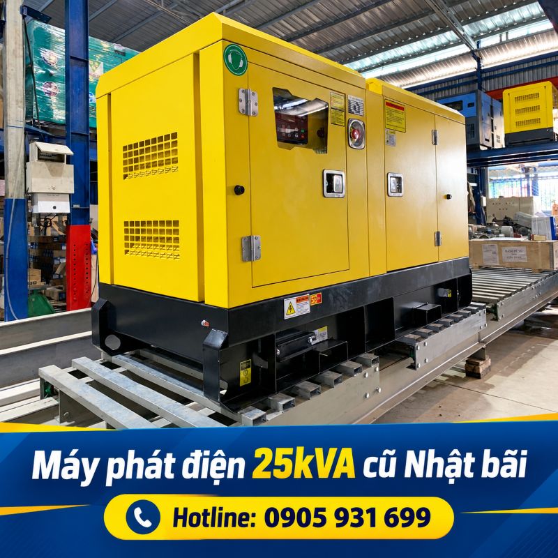 Máy phát điện 25kVA cũ Nhật bãi - Chạy dầu 3 pha, giá tốt TPHCM