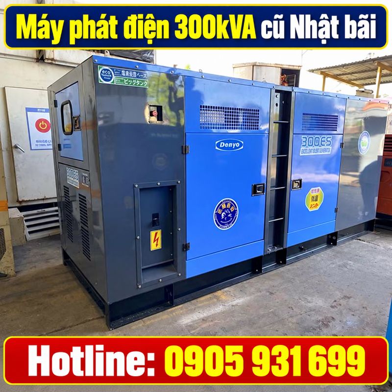 Máy phát điện 300kVA cũ Nhật bãi - Chạy dầu 3 pha, giá tốt TPHCM
