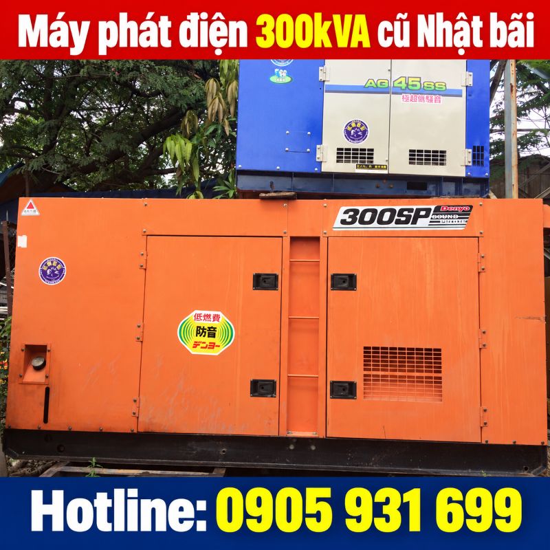 Máy phát điện 300kVA cũ Nhật bãi - Chạy dầu 3 pha, giá tốt TPHCM