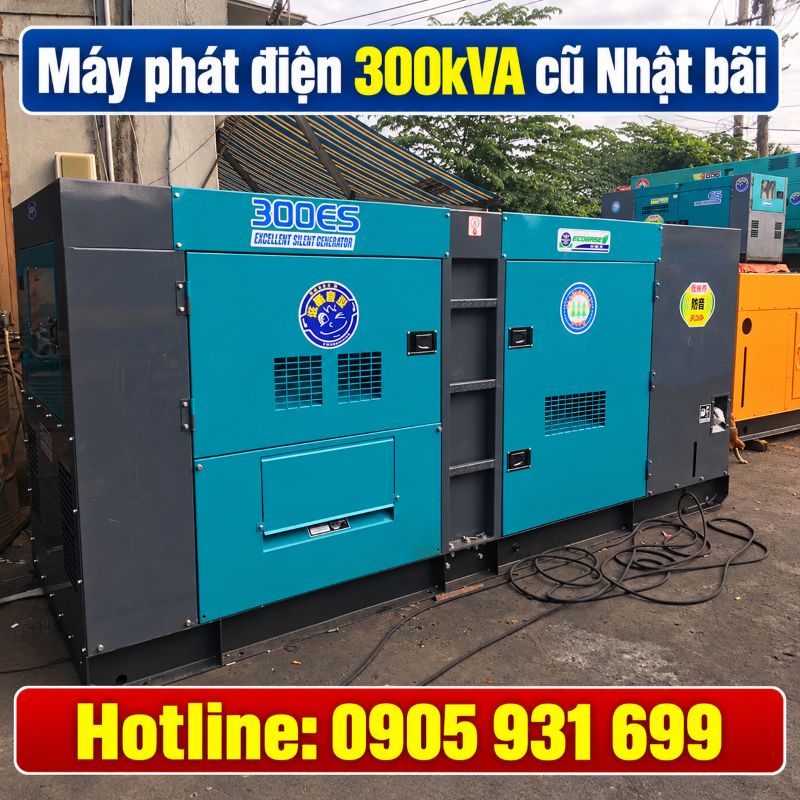 Máy phát điện 300kVA cũ Nhật bãi - Chạy dầu 3 pha, giá tốt TPHCM