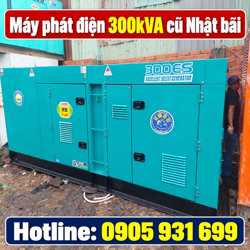Máy phát điện 300kVA cũ Nhật bãi - Chạy dầu 3 pha, giá tốt TPHCM