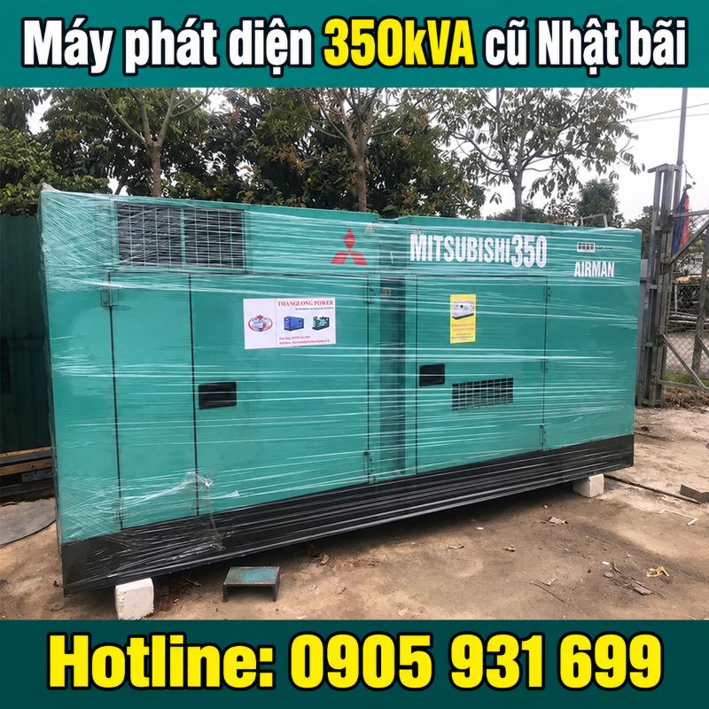 Máy phát điện 350kVA cũ Nhật bãi - Chạy dầu 3 pha, giá tốt TPHCM
