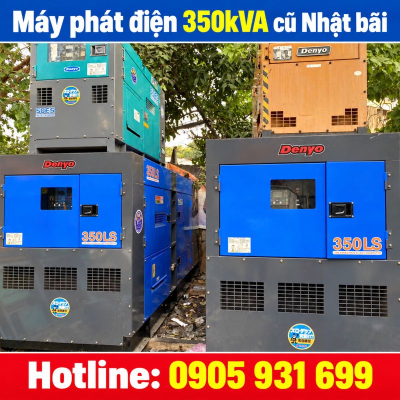 Máy phát điện 350kVA cũ Nhật bãi - Chạy dầu 3 pha, giá tốt TPHCM