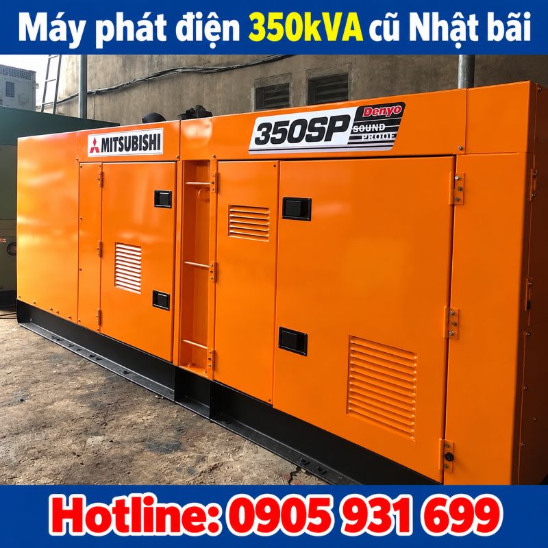 Máy phát điện 350kVA cũ Nhật bãi - Chạy dầu 3 pha, giá tốt TPHCM