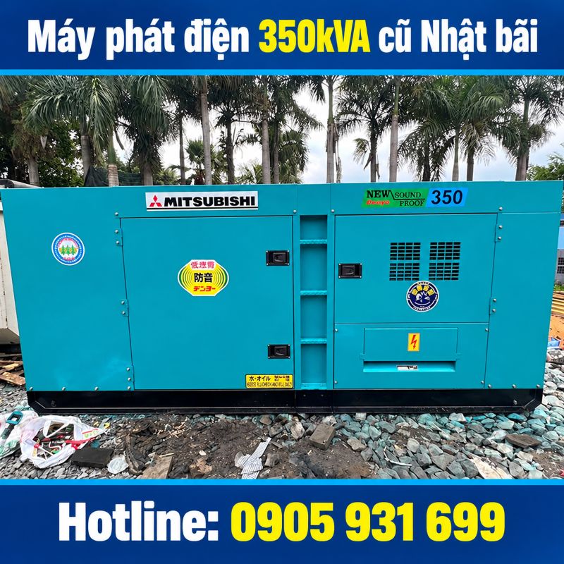 Máy phát điện 350kVA cũ Nhật bãi - Chạy dầu 3 pha, giá tốt TPHCM
