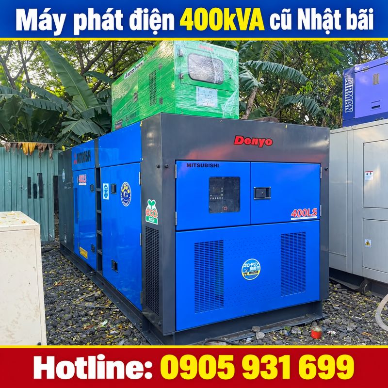 Máy phát điện 400kVA cũ Nhật bãi - Chạy dầu 3 pha, giá tốt TPHCM