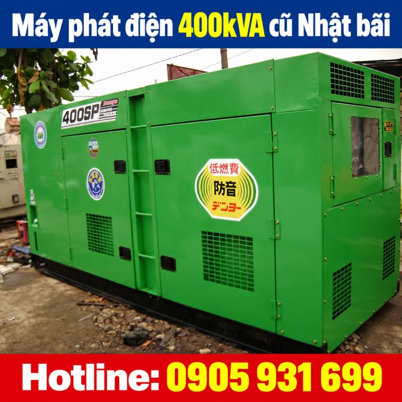 Máy phát điện 400kVA cũ Nhật bãi - Chạy dầu 3 pha, giá tốt TPHCM