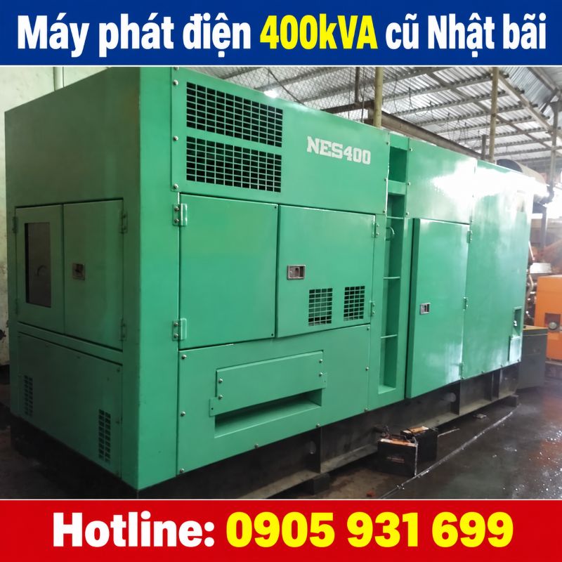 Máy phát điện 400kVA cũ Nhật bãi - Chạy dầu 3 pha, giá tốt TPHCM