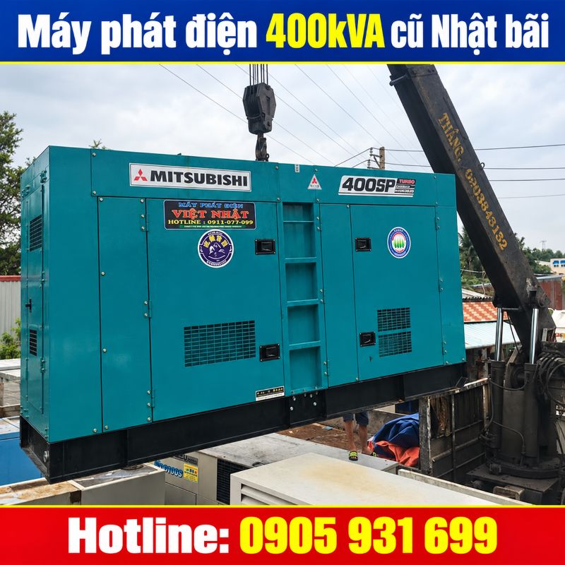 Máy phát điện 400kVA cũ Nhật bãi - Chạy dầu 3 pha, giá tốt TPHCM