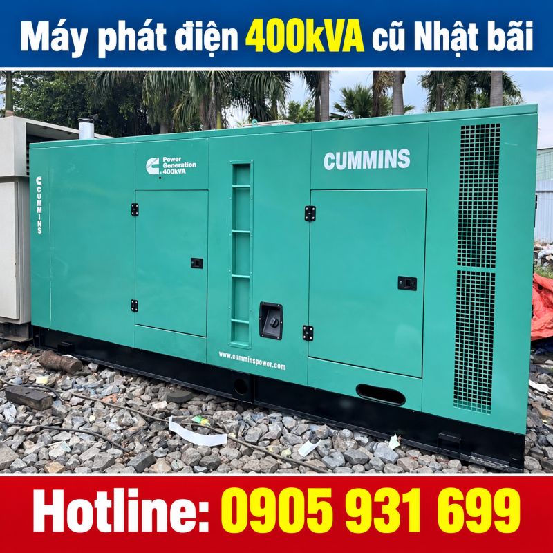 Máy phát điện 400kVA cũ Nhật bãi - Chạy dầu 3 pha, giá tốt TPHCM