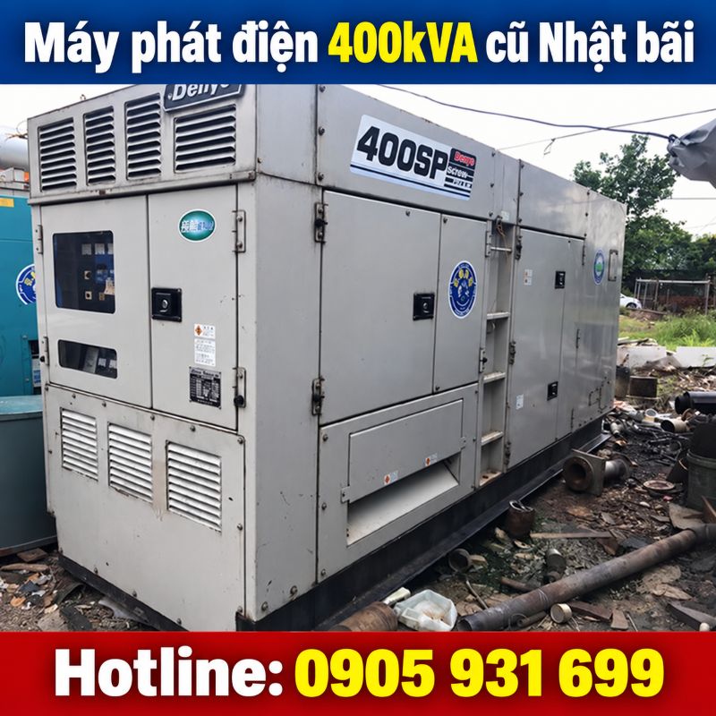 Máy phát điện 400kVA cũ Nhật bãi - Chạy dầu 3 pha, giá tốt TPHCM