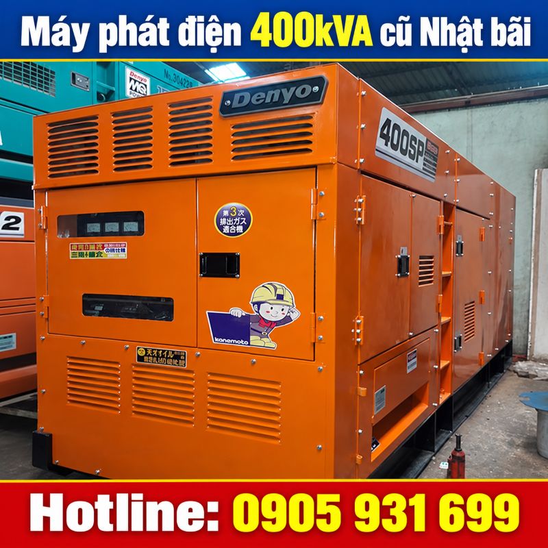 Máy phát điện 400kVA cũ Nhật bãi - Chạy dầu 3 pha, giá tốt TPHCM