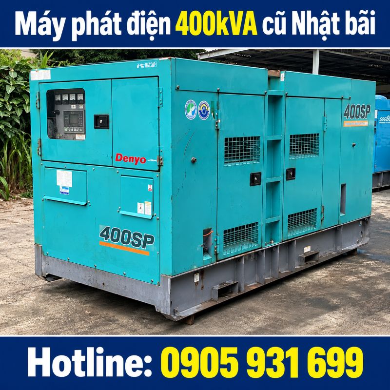 Máy phát điện 400kVA cũ Nhật bãi - Chạy dầu 3 pha, giá tốt TPHCM