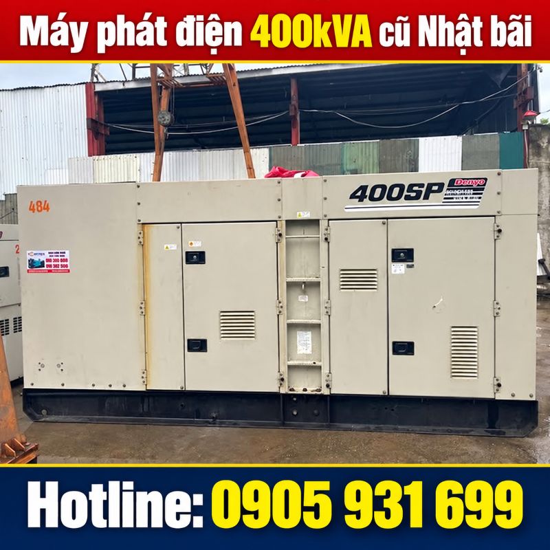 Máy phát điện 400kVA cũ Nhật bãi - Chạy dầu 3 pha, giá tốt TPHCM