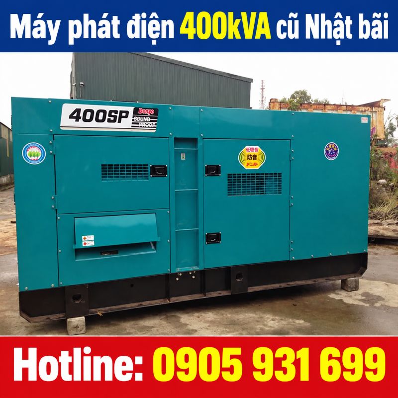 Máy phát điện 400kVA cũ Nhật bãi - Chạy dầu 3 pha, giá tốt TPHCM