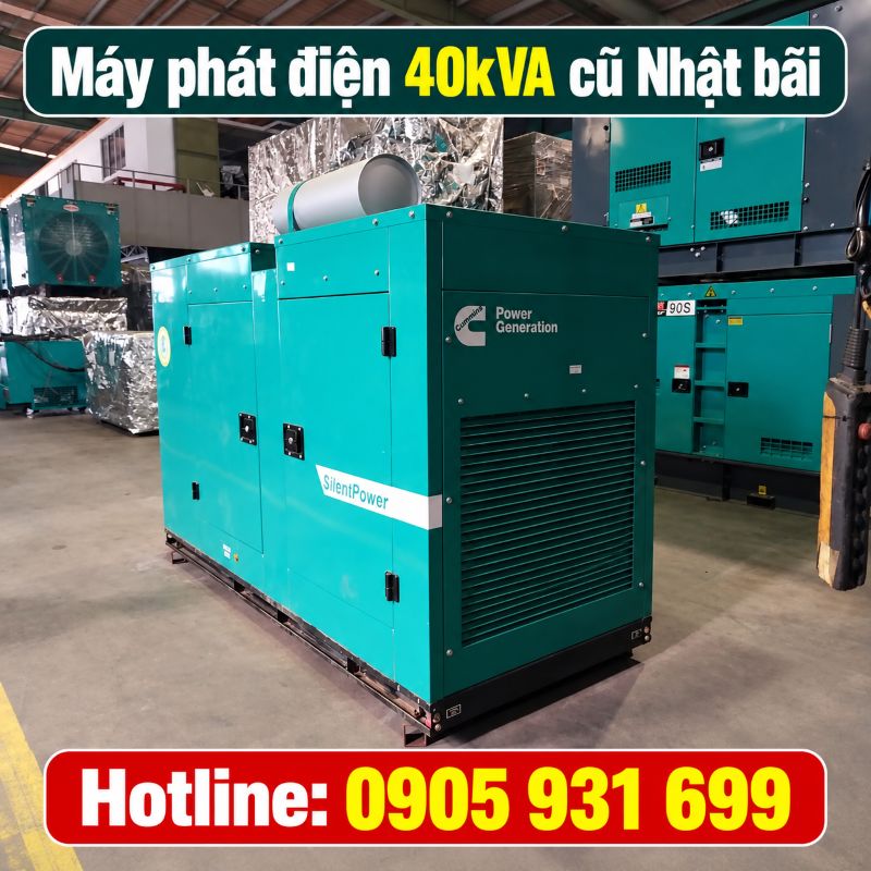 Máy phát điện 40kVA cũ Nhật bãi - Chạy dầu 3 pha, giá tốt TPHCM