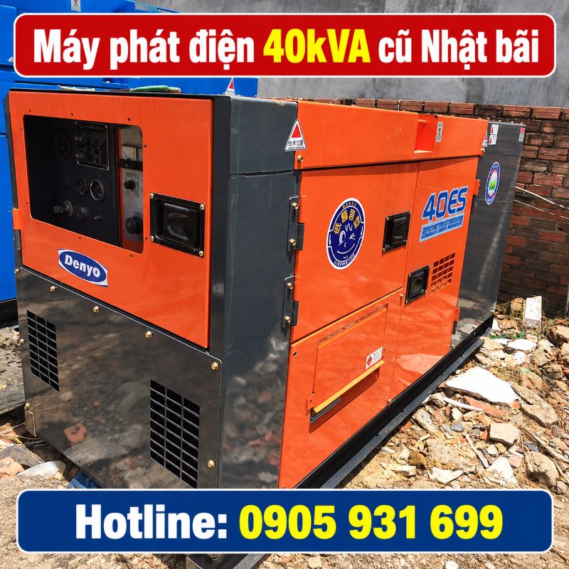 Máy phát điện 40kVA cũ Nhật bãi - Chạy dầu 3 pha, giá tốt TPHCM
