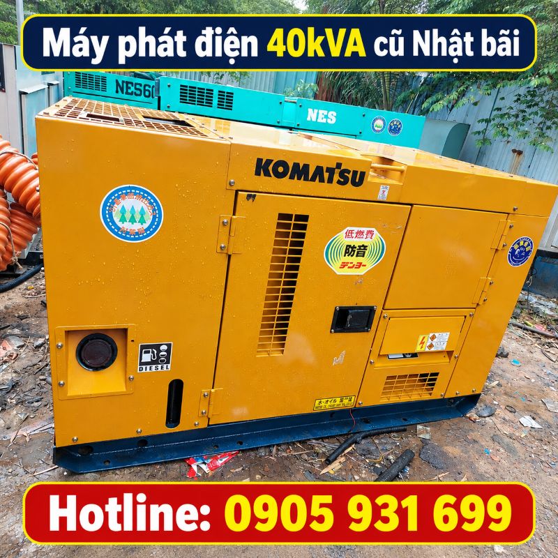 Máy phát điện 40kVA cũ Nhật bãi - Chạy dầu 3 pha, giá tốt TPHCM