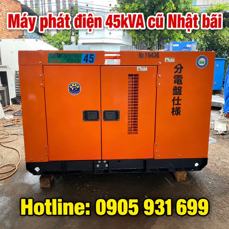 Máy phát điện 45kVA cũ Nhật bãi - Chạy dầu 3 pha, giá tốt TPHCM