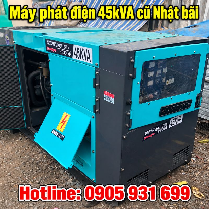 Máy phát điện 45kVA cũ Nhật bãi - Chạy dầu 3 pha, giá tốt TPHCM