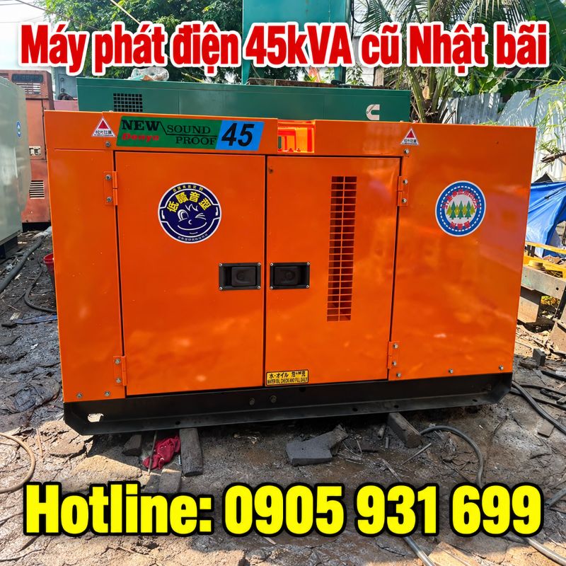 Máy phát điện 45kVA cũ Nhật bãi - Chạy dầu 3 pha, giá tốt TPHCM
