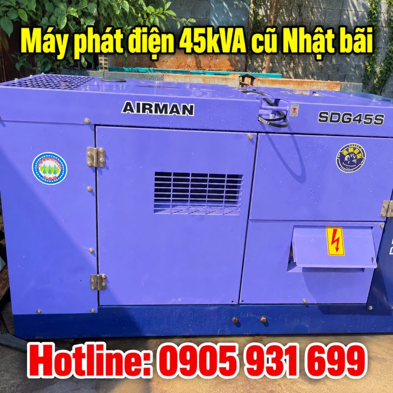 Máy phát điện 45kVA cũ Nhật bãi - Chạy dầu 3 pha, giá tốt TPHCM