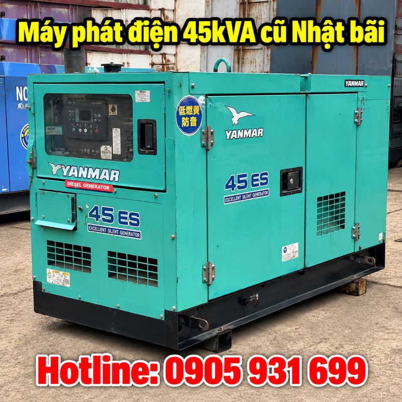 Máy phát điện 45kVA cũ Nhật bãi - Chạy dầu 3 pha, giá tốt TPHCM