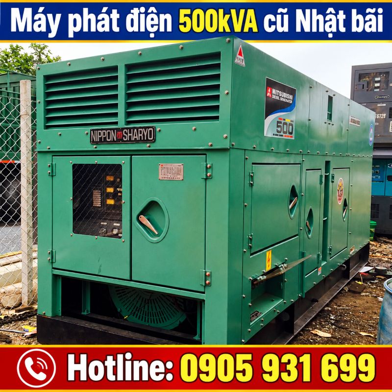Máy phát điện 500kVA cũ Nhật bãi - Chạy dầu 3 pha, giá tốt TPHCM