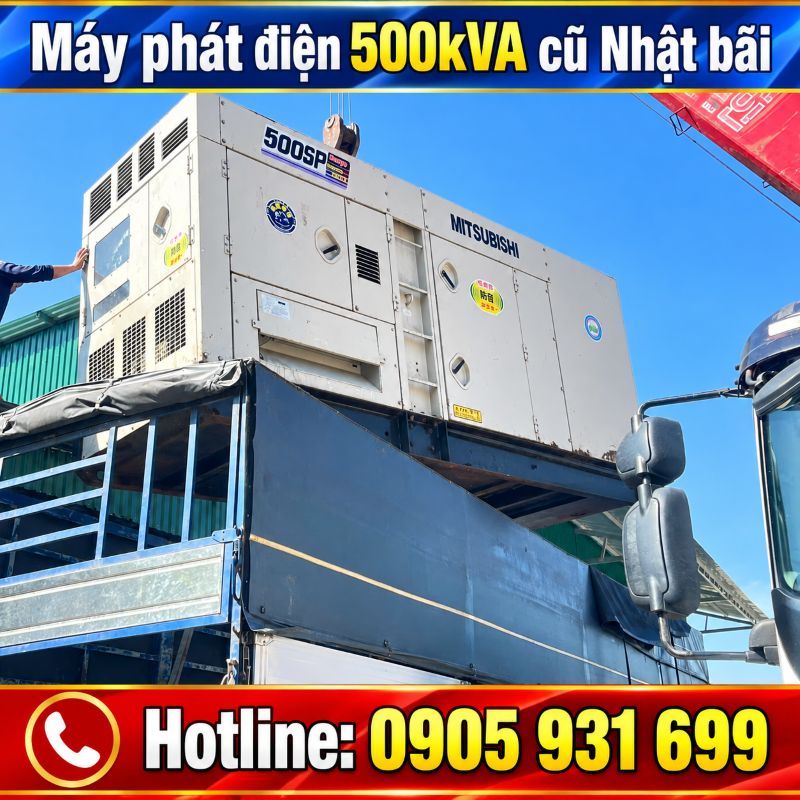 Máy phát điện 500kVA cũ Nhật bãi - Chạy dầu 3 pha, giá tốt TPHCM