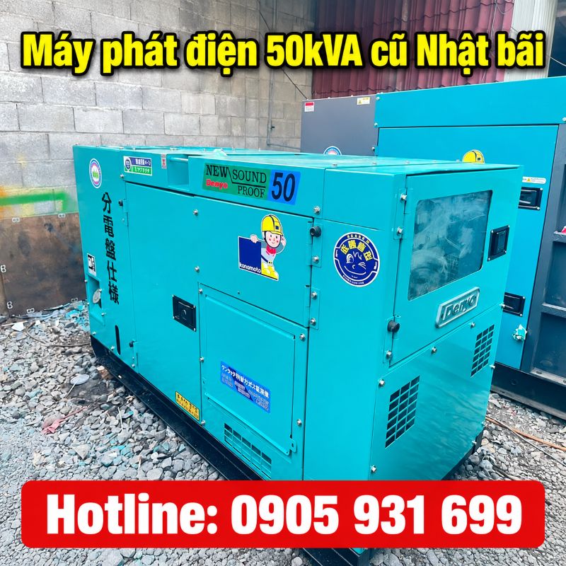 Máy phát điện 50kVA cũ Nhật bãi - Chạy dầu 3 pha, giá tốt TPHCM