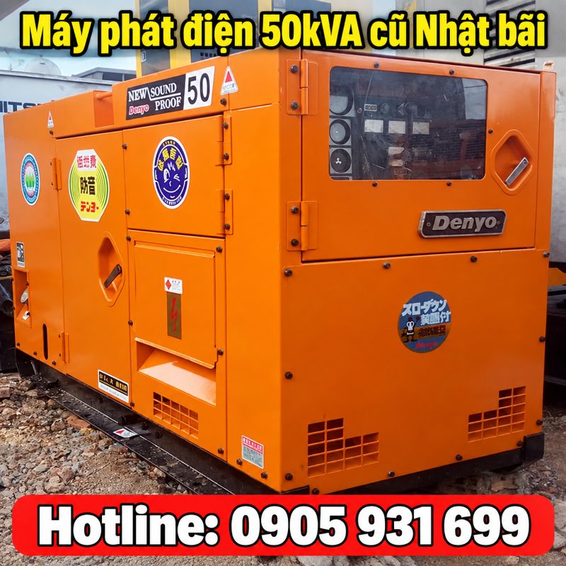 Máy phát điện 50kVA cũ Nhật bãi - Chạy dầu 3 pha, giá tốt TPHCM