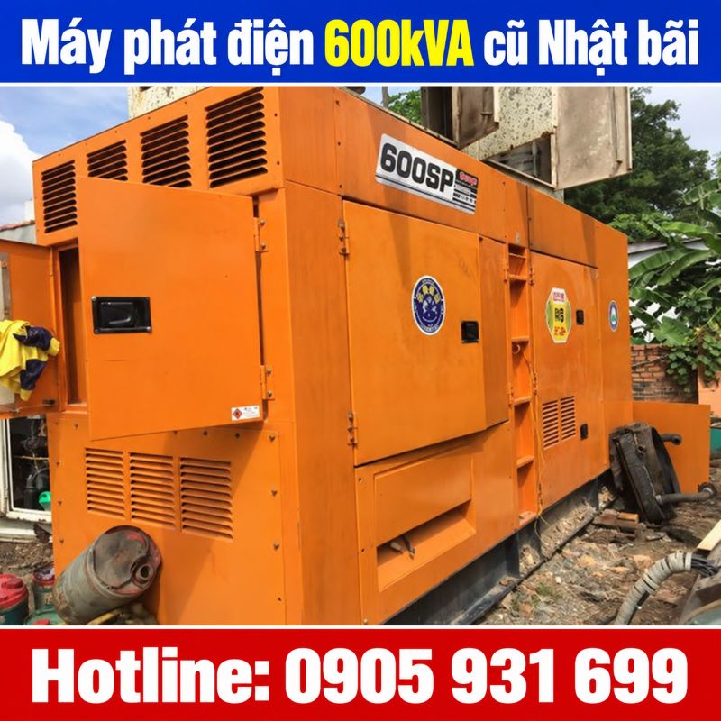 Máy phát điện 600kVA cũ Nhật bãi - Chạy dầu 3 pha, giá tốt TPHCM