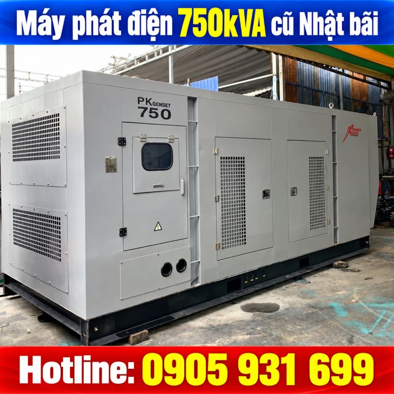 Máy phát điện 750kVA cũ Nhật bãi - Chạy dầu 3 pha, giá tốt TPHCM